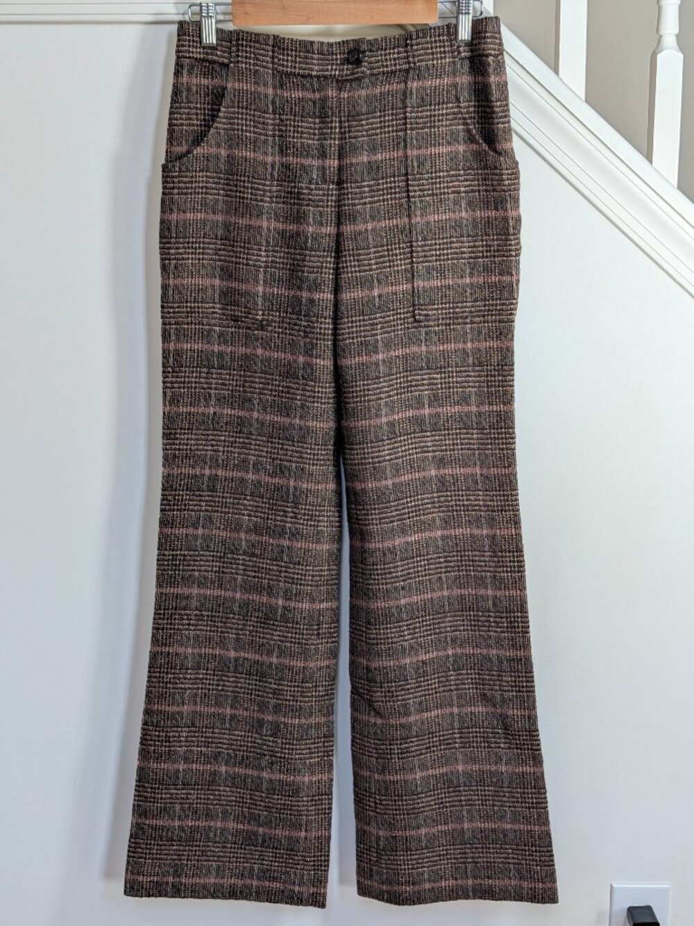 Tweed Wool Blend Pants Brown Lined Canvas by Lands’ End NWT Women’s 4